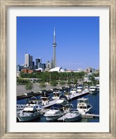 Boats docked at a dock, Toronto, Ontario, Canada Fine Art Print