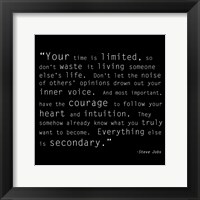 Time Quote Framed Print