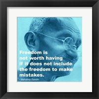 Gandhi - Freedom Quote Framed Print