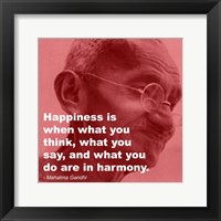 Gandhi - Happiness Quote Framed Print