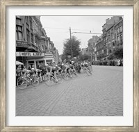 Cyclists in action tour de france 1960 Fine Art Print