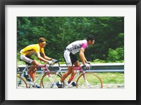 Jan Ullrich and Udo Bolts crossing the Vosges mountains together in the 1997 Tour de France Fine Art Print