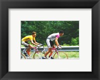 Jan Ullrich and Udo Bolts crossing the Vosges mountains together in the 1997 Tour de France Framed Print