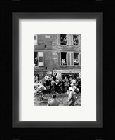 People watching the cyclists being provisioned. Tour de France 1958. Fine Art Print
