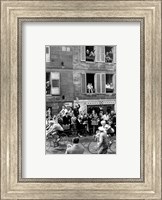 People watching the cyclists being provisioned. Tour de France 1958. Fine Art Print