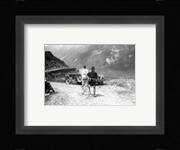 The Belgian Maurice Geldhof is climbing part of the Aubisque on foot. Tour de France 1928 Framed Print
