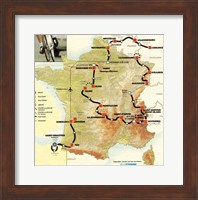 Tour de France 1992 map Fine Art Print