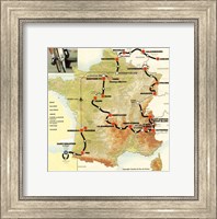 Tour de France 1992 map Fine Art Print