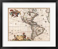 1658 Visscher Map of North America and South America 1658 Fine Art Print