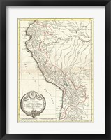 1775 Bonne Map of Peru, Ecuador, Bolivia, and the Western Amazon Fine Art Print