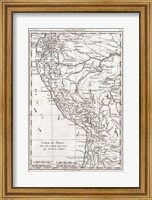 1780 Raynal and Bonne Map of Peru Fine Art Print