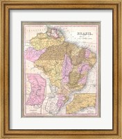 1850 Mitchell Map of Brazil, -1849 Fine Art Print