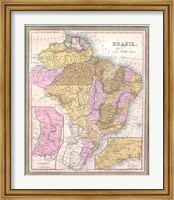 1850 Mitchell Map of Brazil, -1849 Fine Art Print