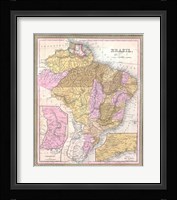1850 Mitchell Map of Brazil, -1849 Fine Art Print