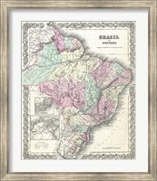 1855 Colton Map of Brazil 1855 Fine Art Print