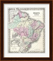 1855 Colton Map of Brazil 1855 Fine Art Print