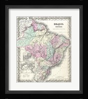 1855 Colton Map of Brazil 1855 Fine Art Print