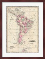 1862 Johnson Map of South America Fine Art Print