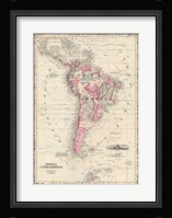 1862 Johnson Map of South America Fine Art Print