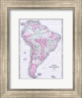 1863 Johnson's Map of South America Fine Art Print