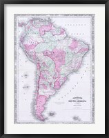 1863 Johnson's Map of South America Fine Art Print