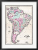 1870 Johnson Map of South America Fine Art Print