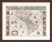 Americae Nova Tabula - Map of North and South America Fine Art Print