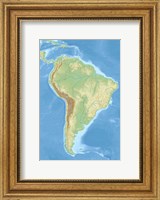 South America relief location map Fine Art Print