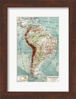 Syd-Amerika. Flod- och bergs system Fine Art Print
