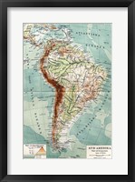 Syd-Amerika. Flod- och bergs system Fine Art Print