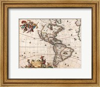 1658 Visscher Map of North America and South America Fine Art Print