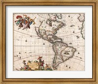 1658 Visscher Map of North America and South America Fine Art Print