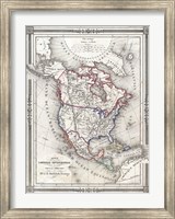 1852 Bocage Map of North America Fine Art Print