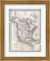 1852 Bocage Map of North America Fine Art Print