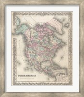 1855 Colton Map of North America Fine Art Print