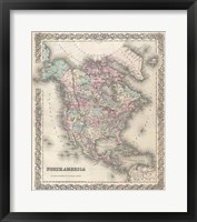 1855 Colton Map of North America Fine Art Print