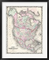 1862 Johnson Map of North America Fine Art Print