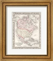1864 Mitchell Map of North America Fine Art Print