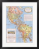 1930 Pictorial Map of North America and South America Fine Art Print