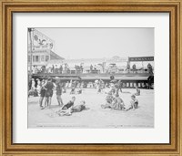 Boardwalk from the beach, Atlantic City, NJ Fine Art Print