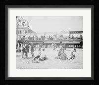 Boardwalk from the beach, Atlantic City, NJ Framed Print