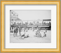 Boardwalk from the beach, Atlantic City, NJ Fine Art Print