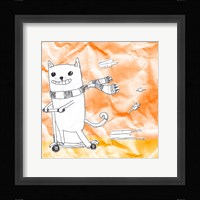 Skateboarding Cat II Framed Print