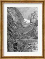 Looking upstream through Black Canyon toward Hoover Dam site showing condition after diversion of Colorado River Fine Art Print