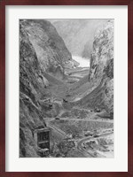 Looking upstream through Black Canyon toward Hoover Dam site showing condition after diversion of Colorado River Fine Art Print