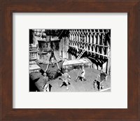 Concrete workers on the Hoover dam Fine Art Print