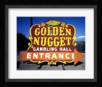 Golden Nugget historic casino sign in the Neon Boneyard, Las Vegas Framed Print