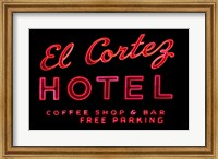 Historic El Cortez Hotel neon sign, Freemont Street, Las Vegas Fine Art Print