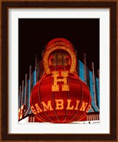 Neon gambling sign on Freemont Street in historic Las Vegas Fine Art Print