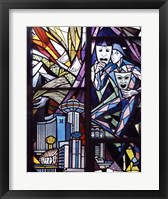 Stained glass window in the Guardian Angel Cathedral, Las Vegas, Nevada Framed Print